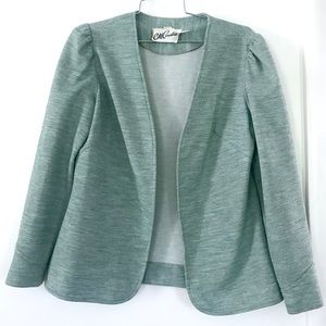 Vintage 1960’s mint green aqua open blazer jacket
